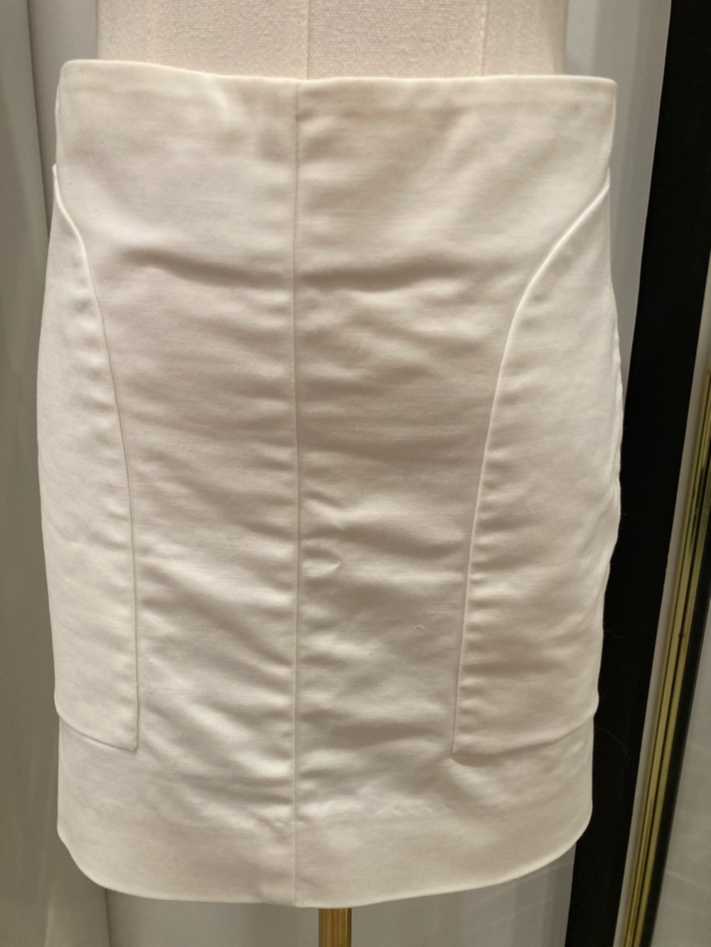 Cotton White Mini Skirt with pockets